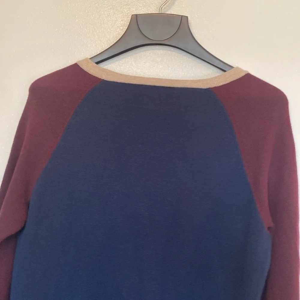 J. Crew Colorblock Side Button Crewneck Baumwolle long sleeve Sweater Sz xs